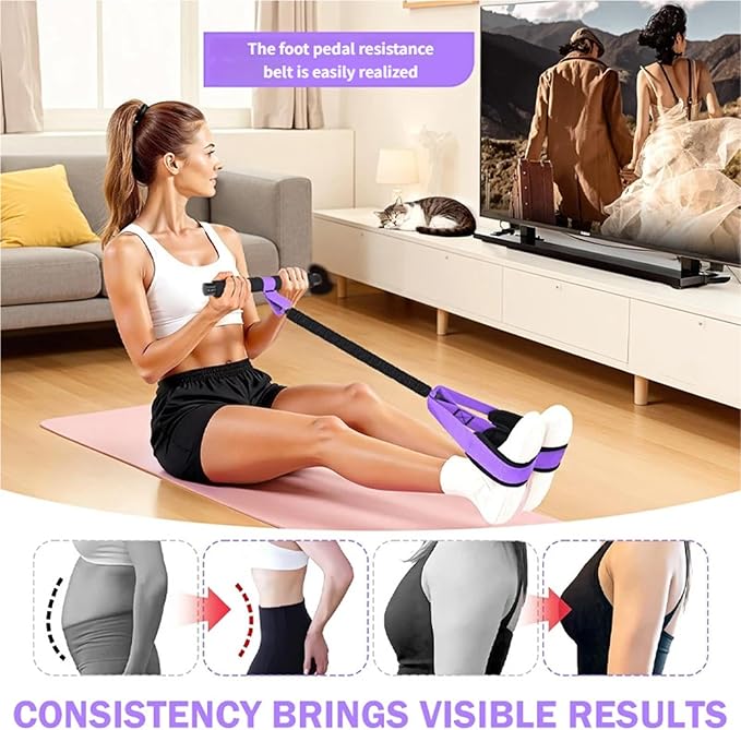 Multifunction Pedal Resistance Band with Handle,Tube/Petal/Foot/Full Body Resistance Bands with Handles,Multifunctional Foot Pedal Resistance Band,Leg Raise Straps.