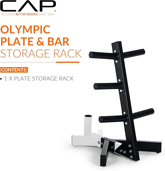 Cap Barbell Olympic Plate Tree Storage Rack, Multiple Colors