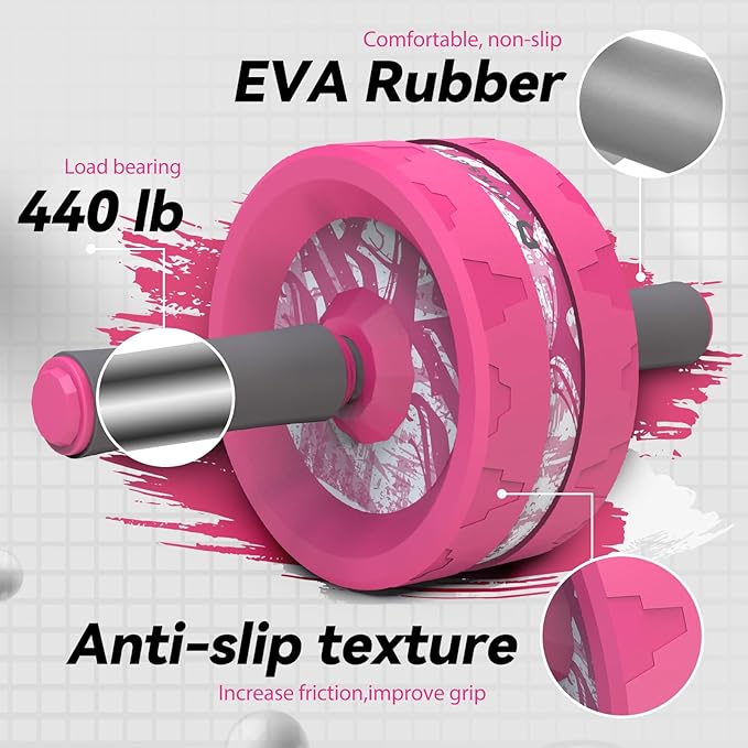 VINSGUIR Ab Roller Wheel, Abs & Core Workout Equipment for Home Gym with Knee Pad Accessories, Abdominal Wheel for Full-body Strength Training