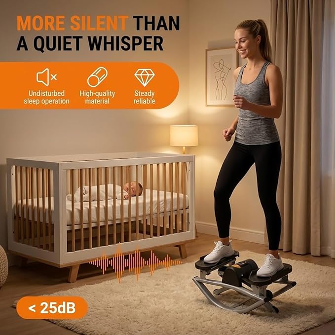Rock Stepper Side to Side, Mini Stepper with Resistance Bands, Steppers for Exercise at Home, No Assembly Stair Climber for Full Body Workout, Digital Monitor Twist Action Cardio Machine