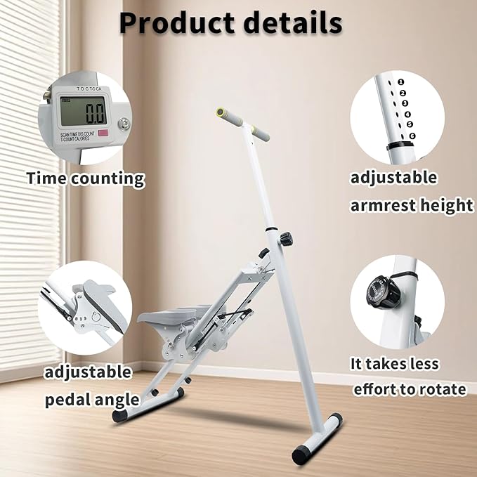 Stair Stepper for Home, Gym Exercise Vertical Climber Machine. Foldable Stair Climber. with Adjustable Pedal and Counter, Suitable for Indoor Aerobic Exercise.