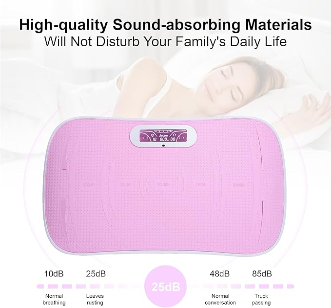 Full Body Vibration Platform, 10-Frequency Shaking Machine with Bluetooth Music Sync, LED Display, Remote Control, Durable ABS and Metal Frame, Silicone Foot Pedals for Home Gym, Fitness