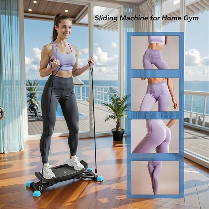 Balance Board, All-Motion Trainer, Portable Ski Balancing Machine with LCD Monitor, Balance Board with Resistance Bands, Burn Fat, Sculpt Curves & Feel Stronger