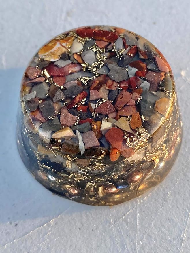Polychrome Jasper Orgone Generator Energy Accumulator 7.83Hz/432Hz/528Hz/Advance Harmonics Many Beautiful Ingredients! (Polychrome Jasper)
