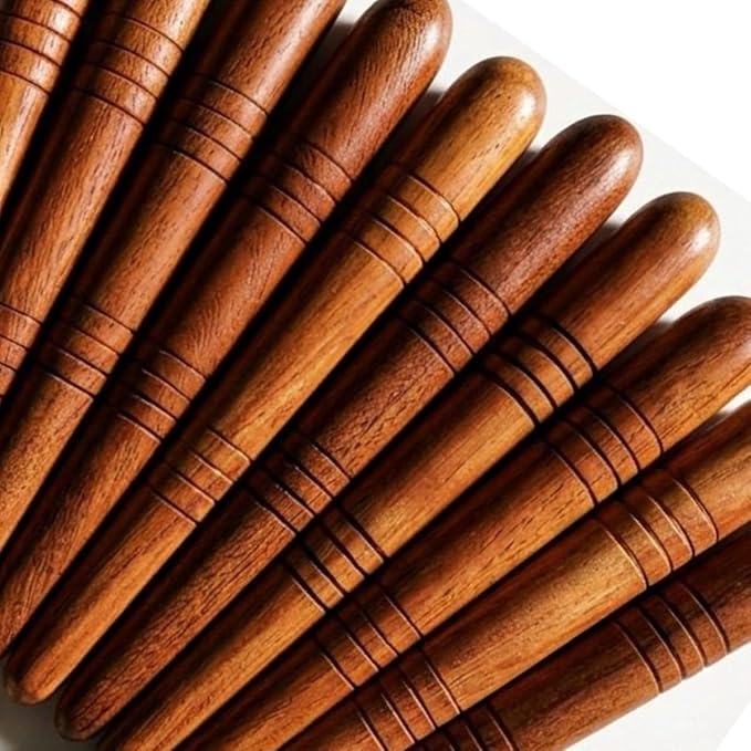 Lungcha Thai Traditional Wooden for Foot Massage Stick Tool Reflexology (Set 10 Foot Massage)