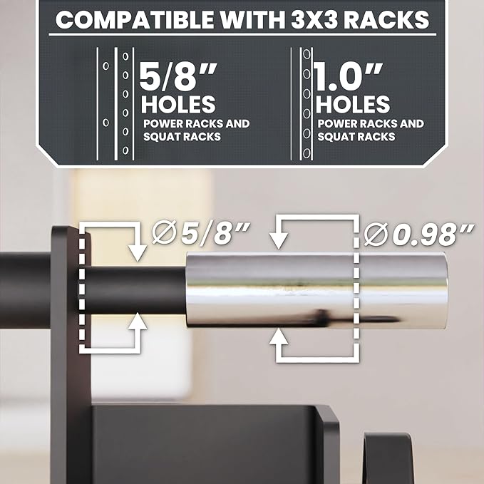 Synergee Dip Handles for Power and Squat Racks. Dip Stand Compatible with 2x2, 2x3, and 3x3 Racks. Dip Bars for Tricep Dips, Bodyweight Training, and Upper Body Workouts
