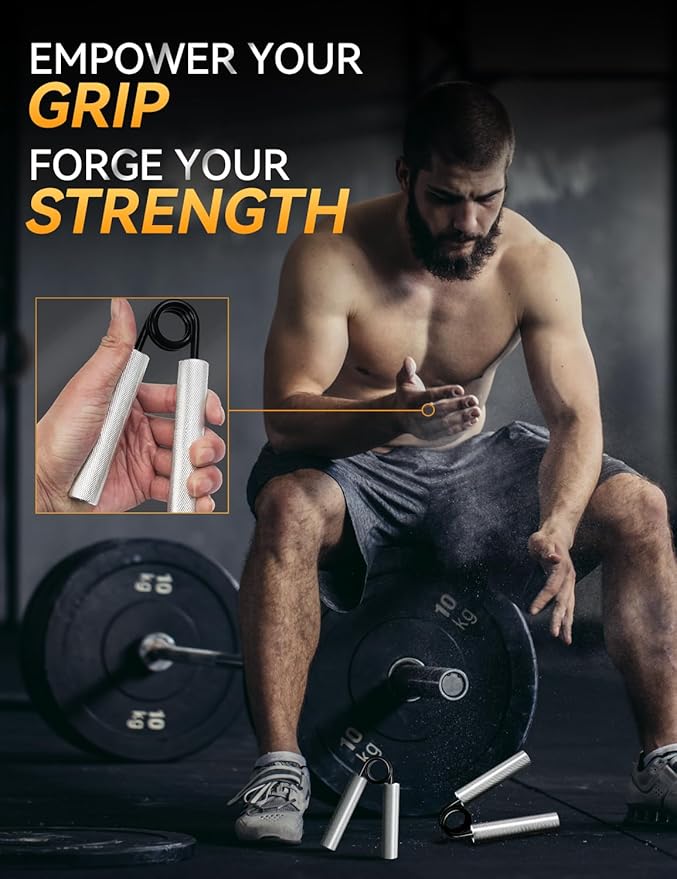 Grip Strength Trainer 4 Pack, 100LB-250LB Hand Gripper Strengthener, Non-Slip Heavy-Duty Forearm Strengthener, Hand Gripper for Muscle Building and Hand Rehabilitation Exercising with Gift Box