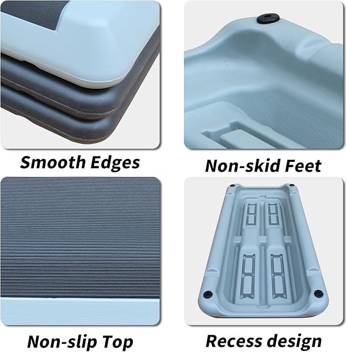 Exercise Aerobic Step Platform, Step Aerobic Platform, Exercise Step with 4 levels Adjustable Height, Fitness Training Workout Stepper for Home Gym, Cardio Strength, Multiple Options