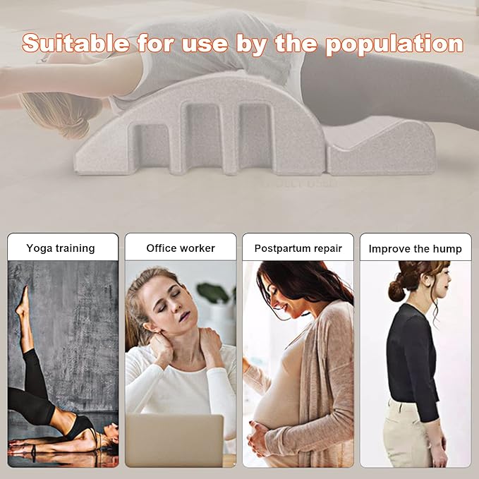 Spine Corrector Pilates Yoga Wedge Massage Table - Detachable EPP Arc Foam for Back Pain Relief, Spine Health, Core Strengthening and Stretching
