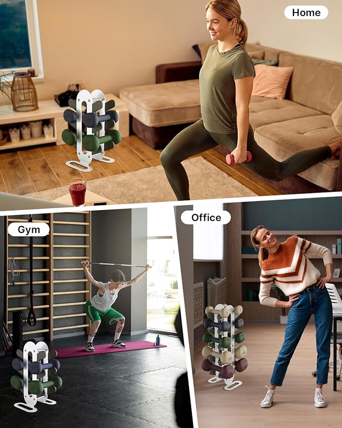 YOTTOY Compact Dumbbell Rack-Weight Rack for Home Gym, Sturdy Weight Holder for Dumbbells, Small Weight Rack for Weights & Dumbbell Rack Stand Only