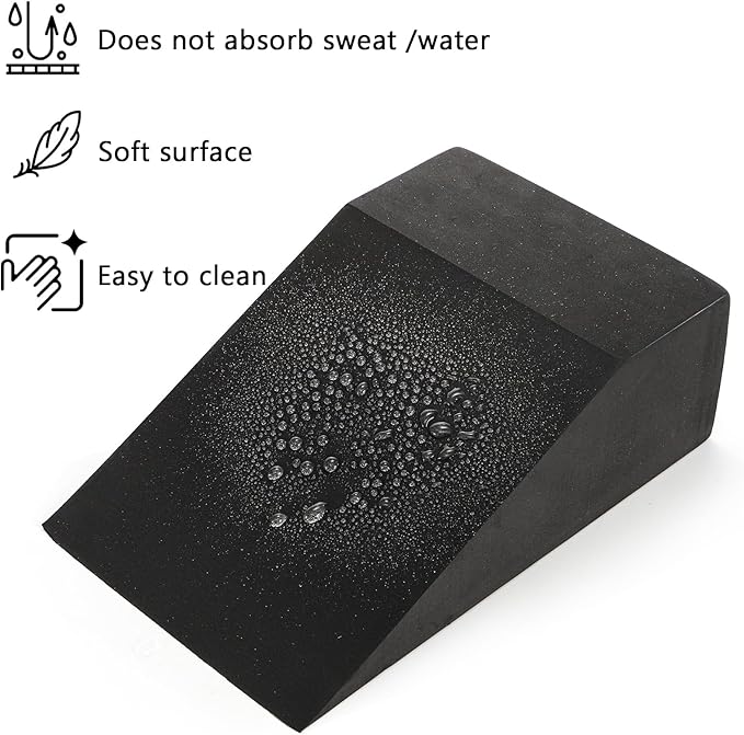 Yesland 2 Pcs Yoga Foam Squat Wedge Blocks, Professional Squat Ramp for Heel Elevated Squat, Lightweight Calf Stretcher Slant Board for Fitness, Squat, Push Up, Weightlifting