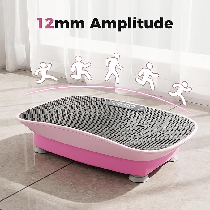 GYMAX Vibration Plate Exercise Machine, Vibration Plate with 10-Level Intensity, LED Display & Remote Control, Body Vibrating Plates Stand Shaking Platform Fat Burning Machine