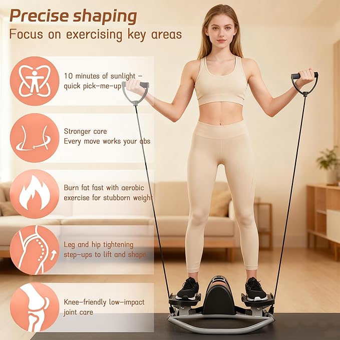 EMESAK Rocking Stepper Side to Side, Portable Compact Lateral Motion Steppers, Track Time, Calories with Digital Display, for Legs, Glutes, Abs for Women Men