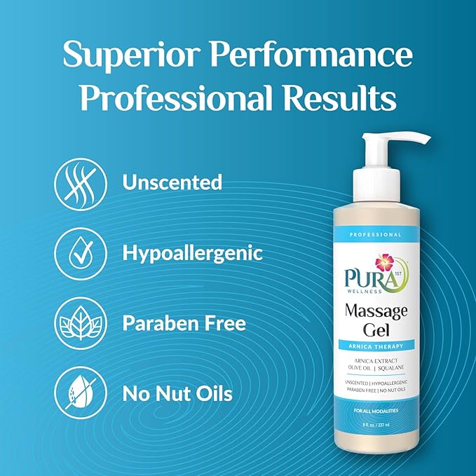 Arnica Therapy 8 Fl oz Massage Gel, Arnica Extract, Professional, Massage Therapy, Deep Tissue, Unscented, Hypoallergenic, Natural Ingredients, Skin Hydrating, Moisturizing, Muscle Relief