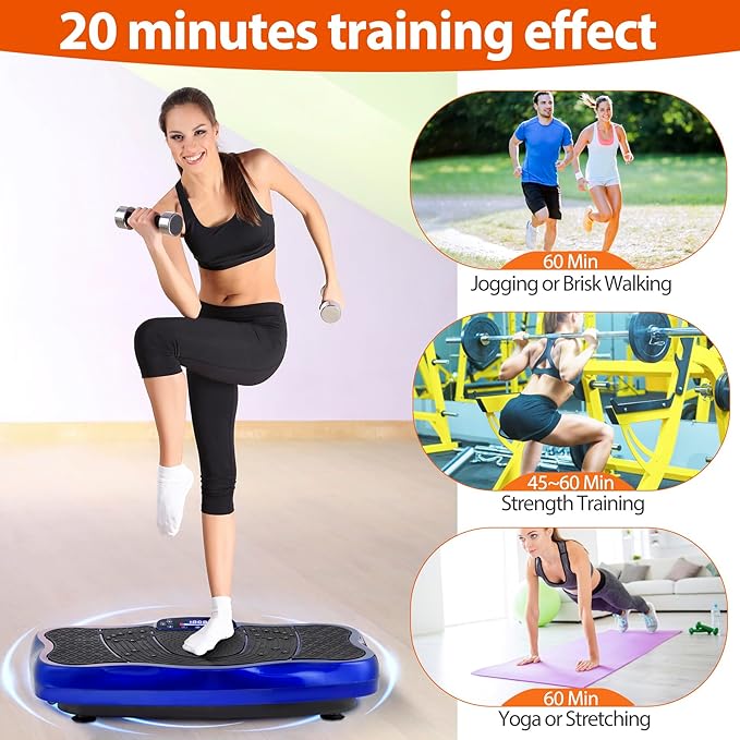 Vibration Plate Exercise Machine, Shaking Whole Body Workout Vibration Platform Lymphatic Drainage, Power Waver Vibrate Stand Machine for Home Fitness Weight Loss