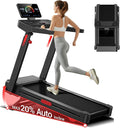 UMAY Incline Treadmill with 2-20% Auto Incline, 400LB Capacity Foldable Treadmills for Home with-Handle Height Adjustable, 42.5"×16.2" Extra-Wide Running Surface, 3.5HP 0.6-8.7MPH Running Machine