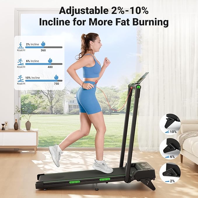 THERUN Walking Pad, 2 in 1 Foldable Treadmills for Home, 2.5HP Under Desk with Handle Bar, 16" Widened Running Belt, with Remote Control & LED Touch Screen