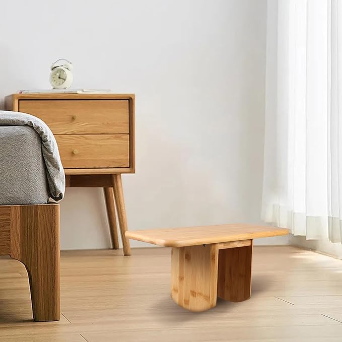 Portable Meditation Bench Stool with Cushion, Wooden Yoga Seat for Prayer and Mindfulness, Compact Lightweight Stool for Comfortable Posture Support