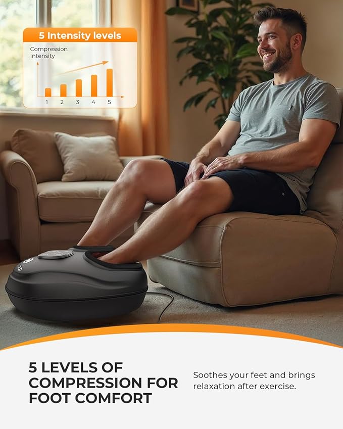 CooCoCo FSA Eligible Foot Massager with Heat, Upgraded Shiatsu Feet Massager for Plantar Fasciitis, Neuropathy, Foot Warmer for Women Men Mom, Feet Massage Machine with Kneading, Compression, Size 13
