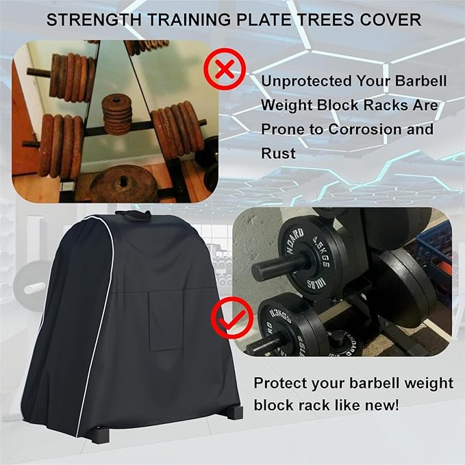 Strength Training Plate Tree Cover, Barbell Weight Rack Cover, For Home Gym CAP Triangle Barbell Weight Rack, Strength Training Tree Weight Plate Rack (Cover Only)