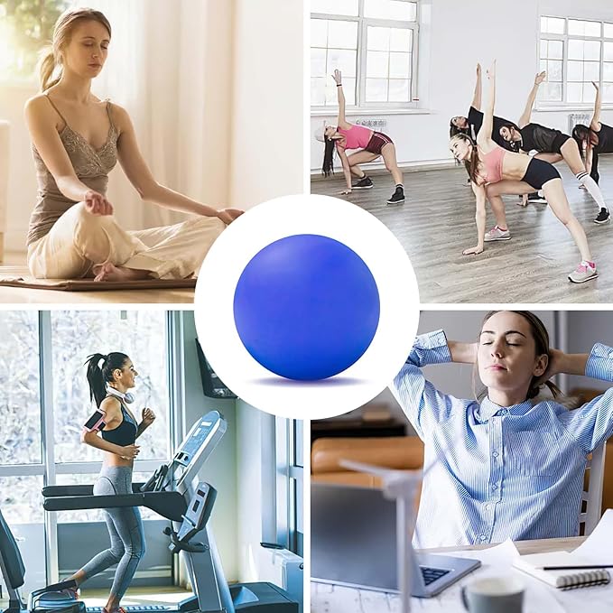 WOVTE Massage Lacrosse Ball for Sore Muscles, Shoulders, Neck, Back, Foot, Body, Deep Tissue, Trigger Point, Muscle Knots, Yoga and Myofascial Release (Royal Blue)