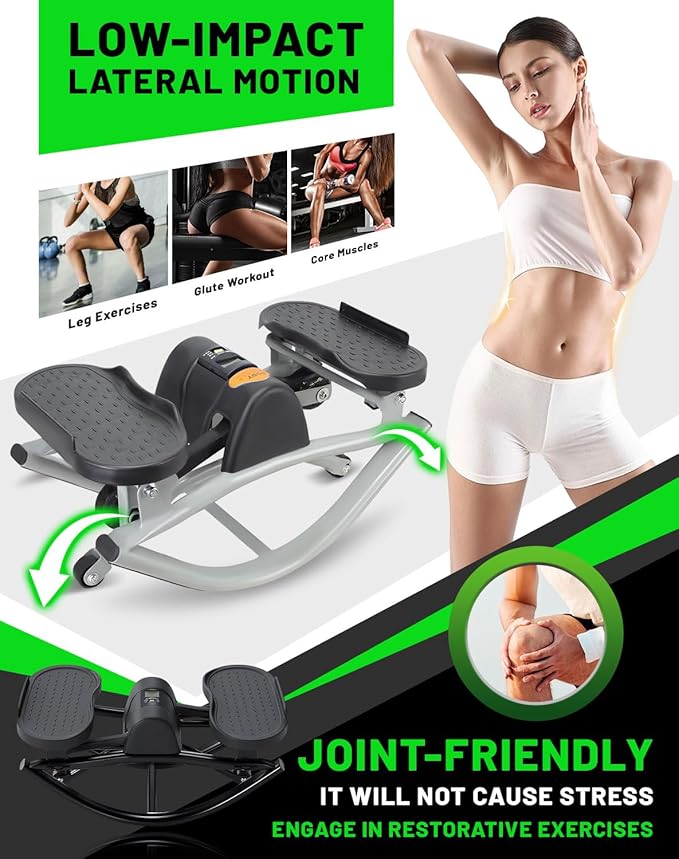 Rock Stepper Official, 2026 New Generation RLateral Rocking Fitness Stepper with Digital Counter and Non-Slip Floor mat, Zero Assembly Required, Lightweight Yet Sturdy