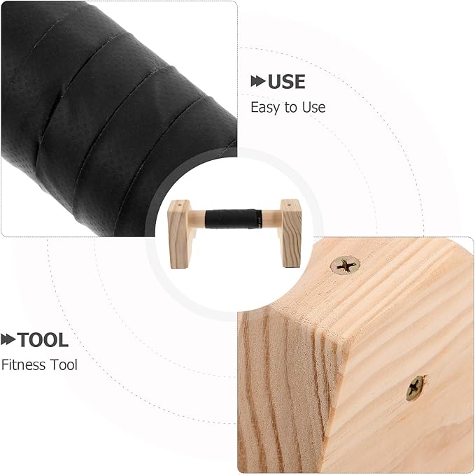 Angoily Wood Pushup Bars Parallettes Strength Training Stands Beech Wood Non-slip Support Fitness Handles for Home Gym Workout Handstand Trainer Men Women