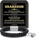 LUXEJEW Gifts for Men - Beaded Leather Bracelet 6mm Matte Agate Stone Bracelets for Men Dad Son Husband Boyfriend Grandpa Grandson Brother Uncle Nephew Adjustable Magnetic Clasp