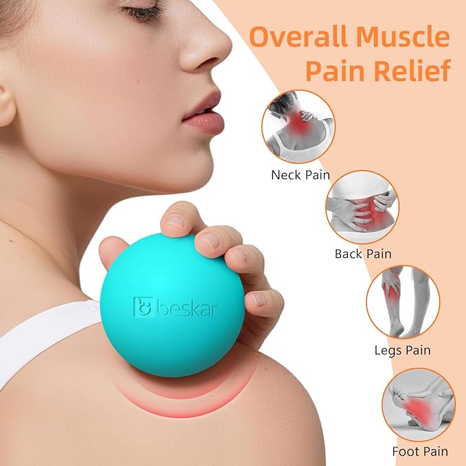 Massage Lacrosse Balls for Myofascial Release, Trigger Point Therapy and Yoga Therapy, Foot Massage Ball to Relieve Plantar Fasciitis Green