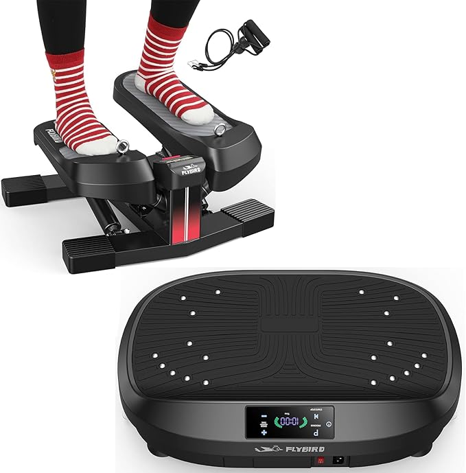 FLYBIRD Vibration Plate Exercise Machine & Stair Stepper for Exercise