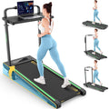 FUNMILY Upgrade Walking Pad Folding Treadmill with 12%/15% & Handle Bar, 3.5HP Foldable Under Desk Compact Treadmills for Home/Office/Gym, 400+lb Capacity, Shock Absorption
