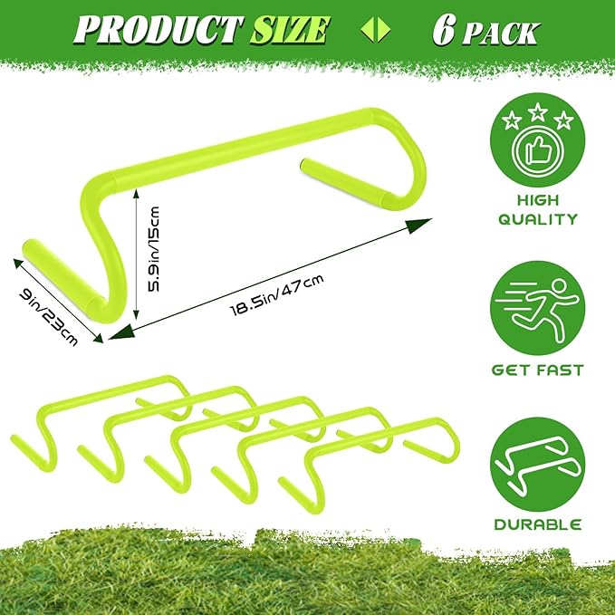 6 Pcs Speed Agility Training Hurdles, 6'' Detachable Agility Training Hurdles, Speed Training Agility Hurdles for Athletes, Soccer Training