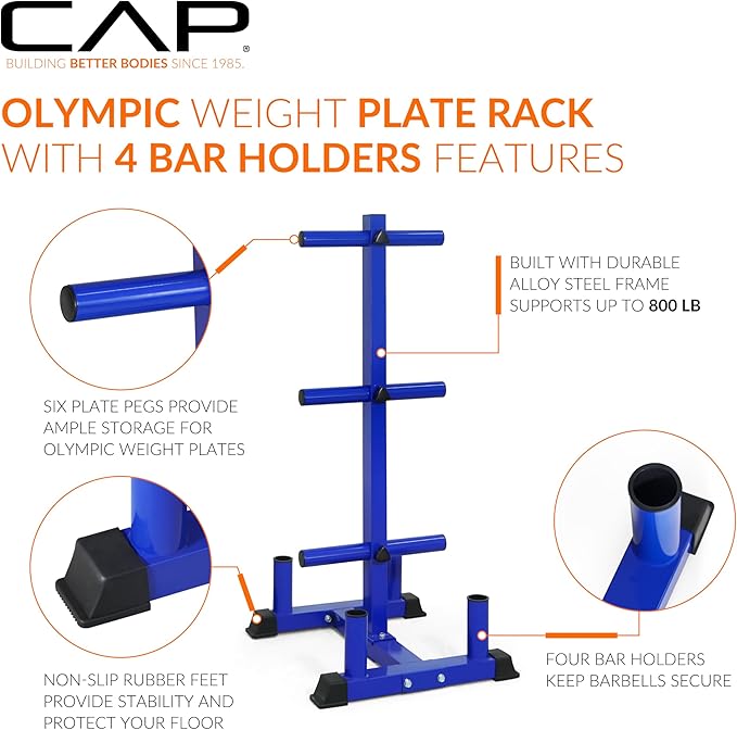 CAP Barbell Olympic Bumper Plate Tree Rack