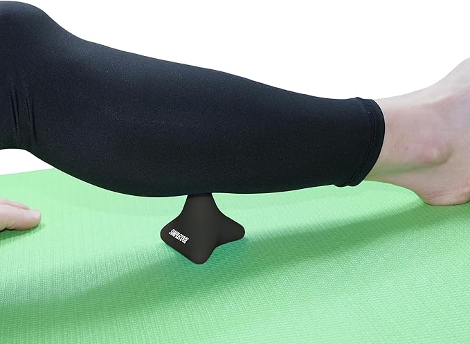 Manual Trigger Point Massage Tool. Small Massager Ball for Deep Tissue Myofascial Release Physical Therapy Foot Plantar Fasciitis Pain Relief Muscle Knot Psoas Hip Flexor Iliacus Release 3×2.6″(Black)