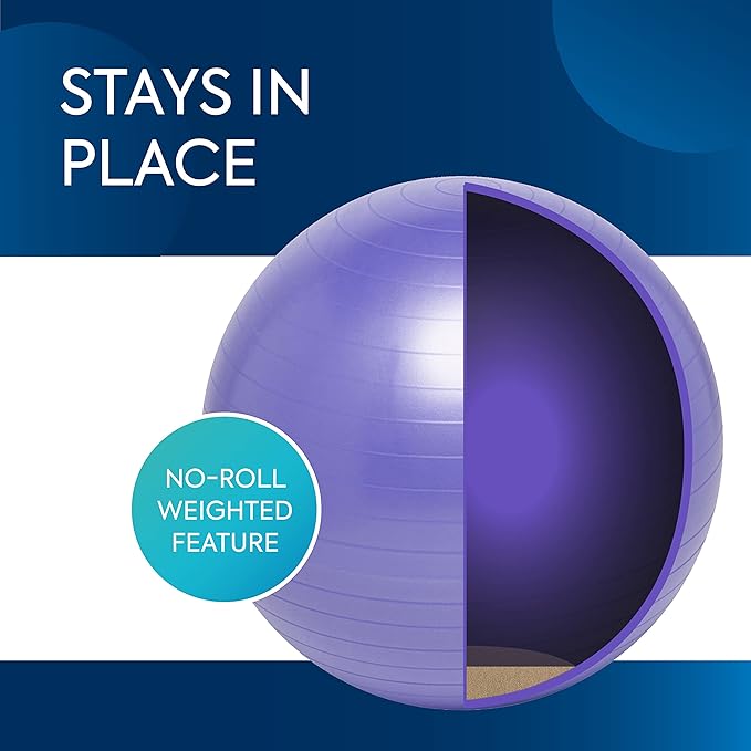 Bouncyband Balance Ball – Create Flexible Seating to Improve Focus at School, Office, or Home with This No-Roll Weighted Ball