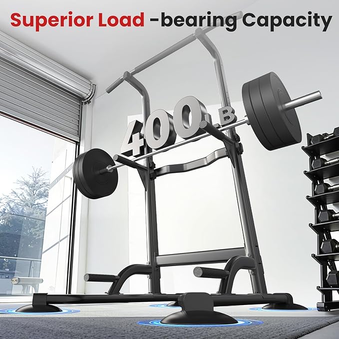Dskeuzeew Power Tower Pull Up Bar Station, 450LBS Stable Power Tower Training Heavy-Duty Fitness Equipment for Home Gym