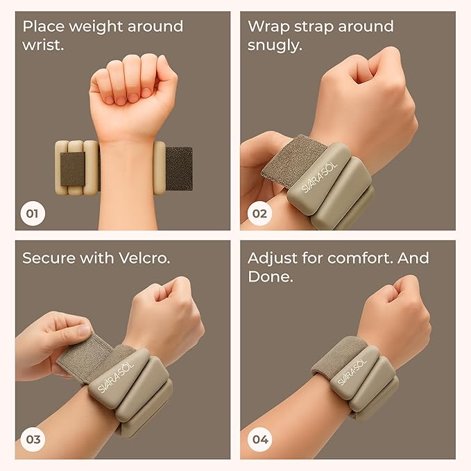 Wrist and Ankle Weights for Women and Men, Ankle Weights 1lb Each | 2 pack Wrist Weights for Women Adjustable Silicone Fitness Accessories | 2lb Weights Set, Home Workout