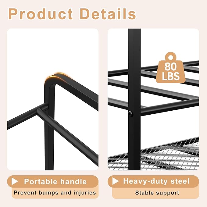 Yoga Mat Storage Rack with Wheels, Yoga Mat Rack for Fitness Class, Home, Gym, Workout Room, Home Gym Storage with Rounded Corners, Large-Capacity, Easy Assembly, Black