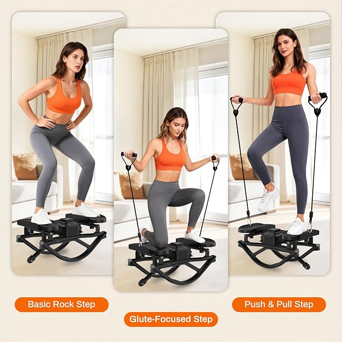 ERGOLIFE Rocking Stepper Side to Side for Home, Workout Machine Portable Compact Side-to-Side Rocker Steppers for Legs, Glutes, Abs