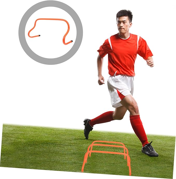 5pcs Football Training Hurdles for Agility and Flexibility High Outdoor Training Racks Orange for Soccer Football and Athletic Speed Exercises