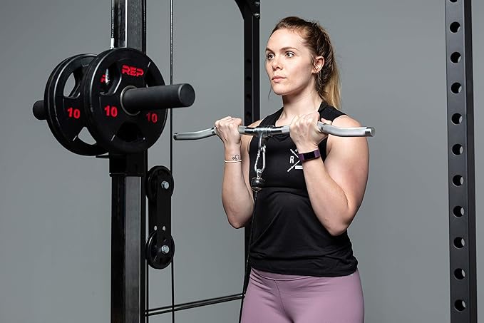 REP Fitness LAT Pulldown and Low Row Cable Machine Attachments and Functional Trainer Attachments – Curl Bar, D-Handle, Ankle Cuff, Tricep Rope, Sports Handle, Straight Bar, Row, Chinning Triangle