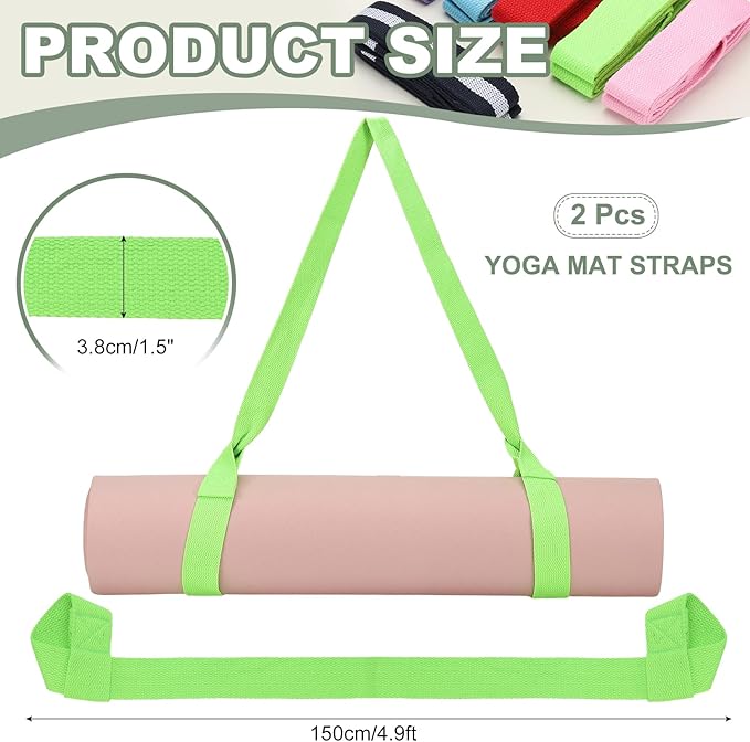 Yoga Mat Straps for Carrying, Adjustable Exercise Mat Sling Holder Multi Purpose Mats Carrier