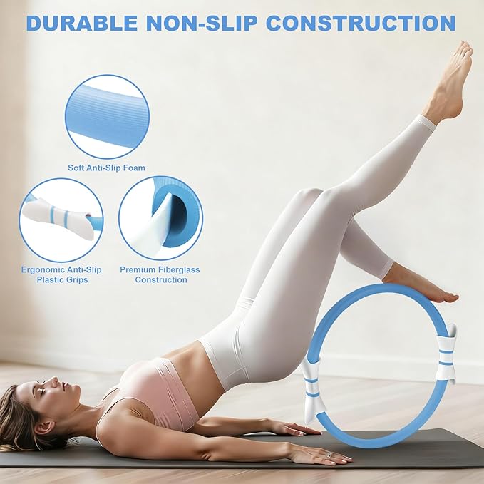 Luscinia Pilates Kit,Home Pilates Ring Kit for Women,Pilates Equipment Ring and Ball Set with Pilates Ring, Pilates Ball, Resistance Bands, Figure 8 Band & Accessories Pilates Starter Kit