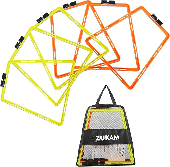 Trapezoid Agility Rings for Speed Training & Agility Footwork Training Speed Hurdles Ladder with Carrying Bag