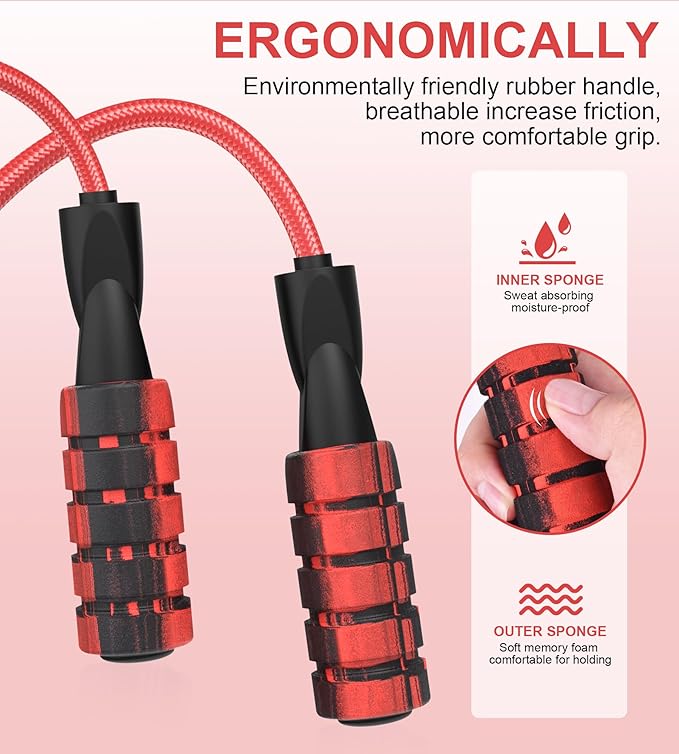 Jump Rope for Women Men, Fitness Jumprope for Women Workout, Adjustable Adult Exercise Skipping Rope