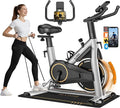 Exercise Bike, Magnetic Resistance Stationary Bikes for Home with App Compatible, Silent Indoor Cycling Bike with 350lbs Weight Capacity Comfortable Seat, Digital Monitor & Phone Mount