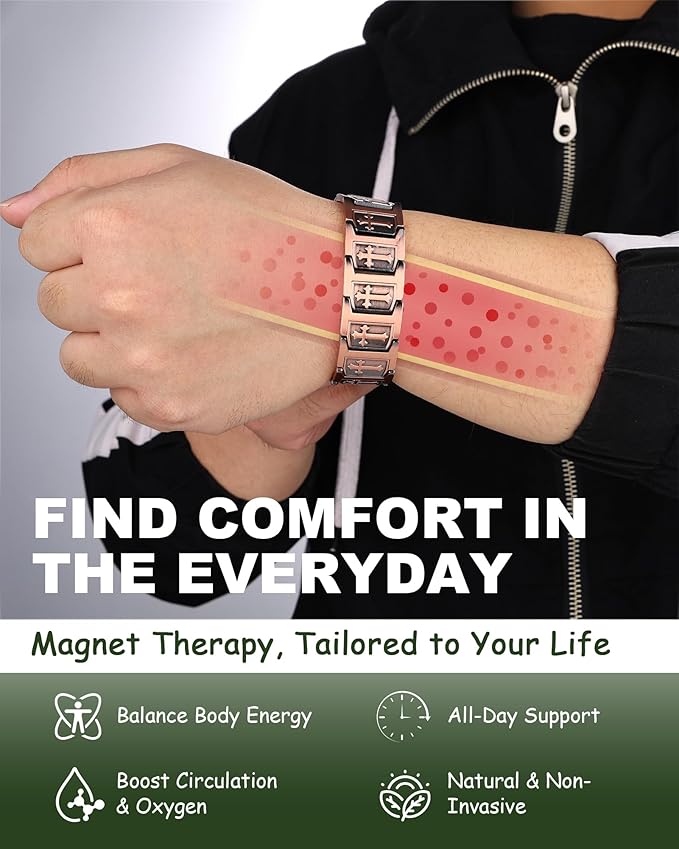MagEnergy 99.99% Copper Bracelet for Men, Cross Copper Magnetic Bracelet with 3800 Gauss Magnets, Adjustable with Sizing Tool, Pulsera de cobre para Hombre, Men's Jewelry Gift