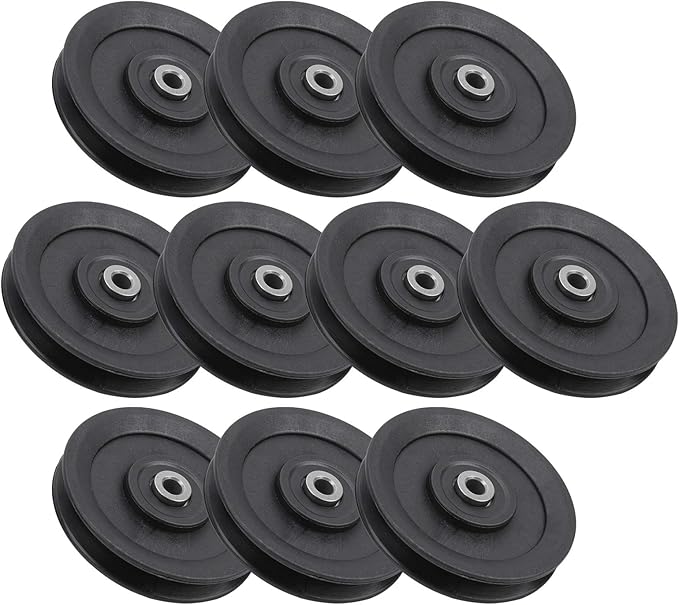 10pcs 115mm Nylon Fitness Bearing Pulley, Gym Accessory Strength Training Equipment, Home Gym Attachments with Iron Core, Durable Exercise Pulley for Health Club and F