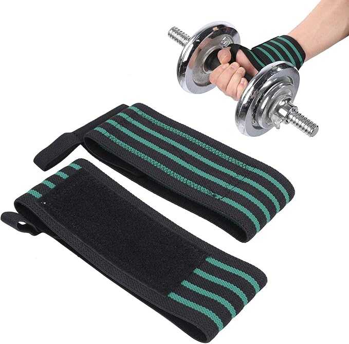 Alomejor Fitness Manual Manure Bracket High Performance Joint Wrap Adjustable Compression Joint Guard 1pair Ideal for Weightlifers, Heavy Lifting High Starch Nylon