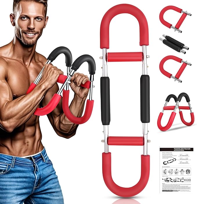 Twister Arm Trainer, Chest Workout Equipment Adjustable Shaker Twister Arm Trainer for Men Women, Portable Power Chest Clip Muscle Fitness with Detachable Design